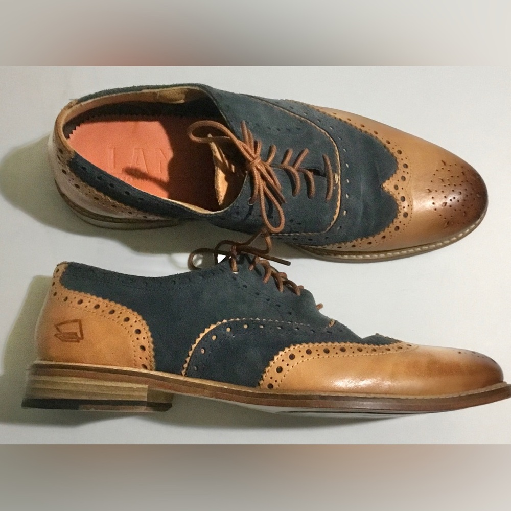 LANX 🇬🇧 mens smooth leather and suede oxfords